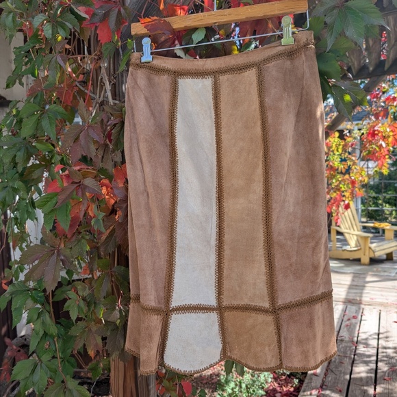 Y2K genuine leather striped Express skirt - Picture 5 of 8